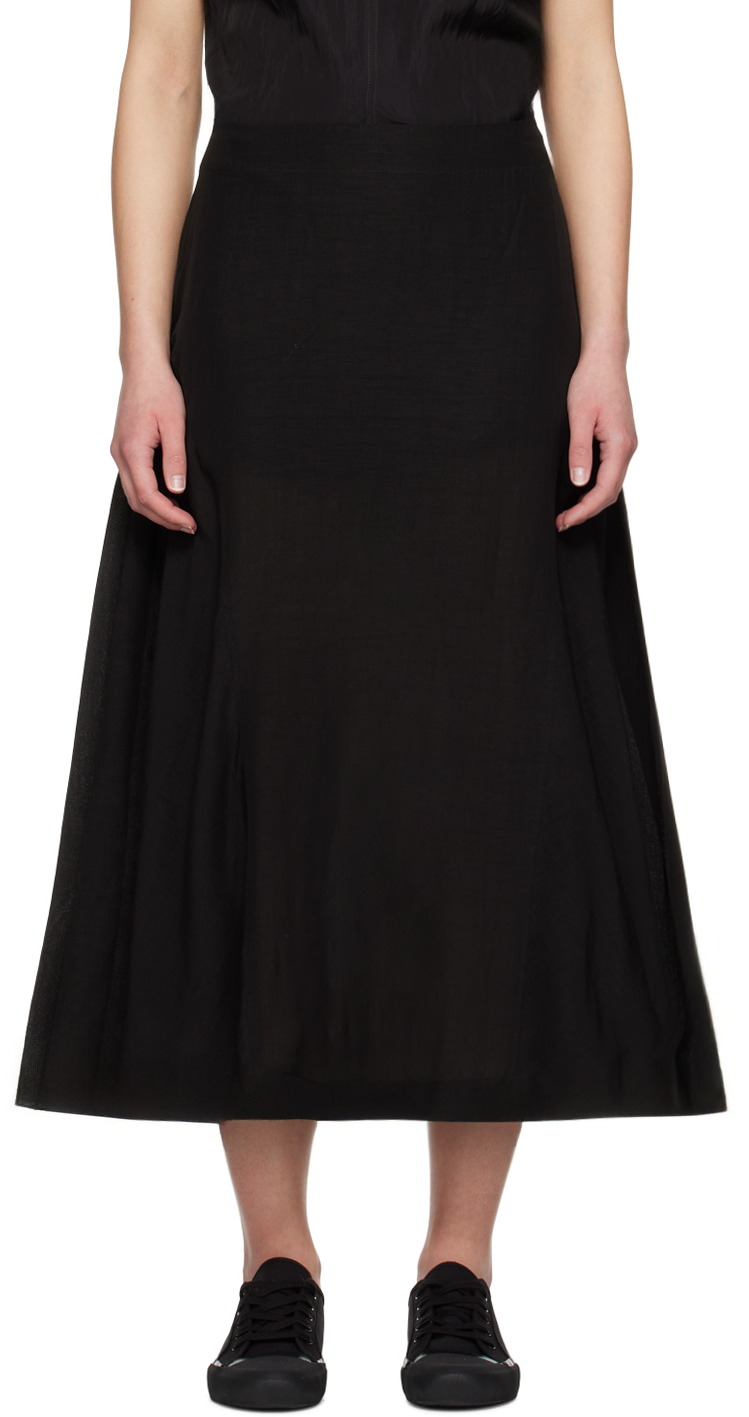Black Centro Midi Skirt by Studio Nicholson on Sale