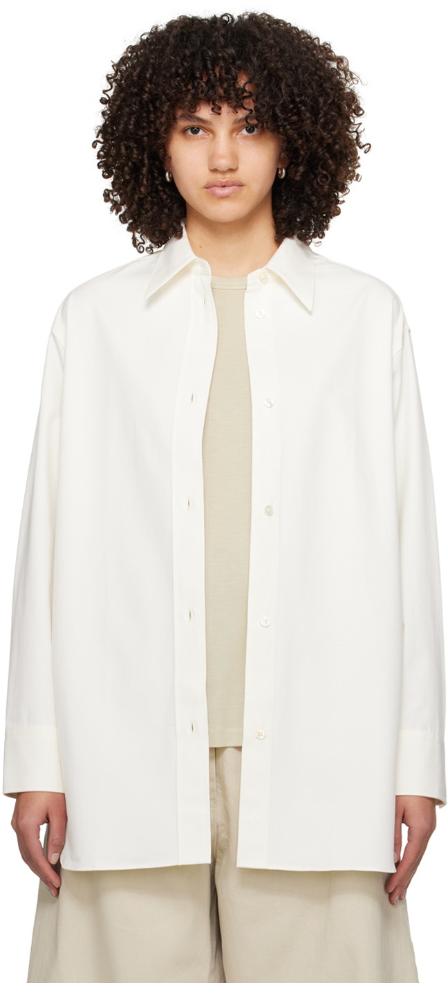 Studio Nicholson Off-white Santos Shirt In Optic White