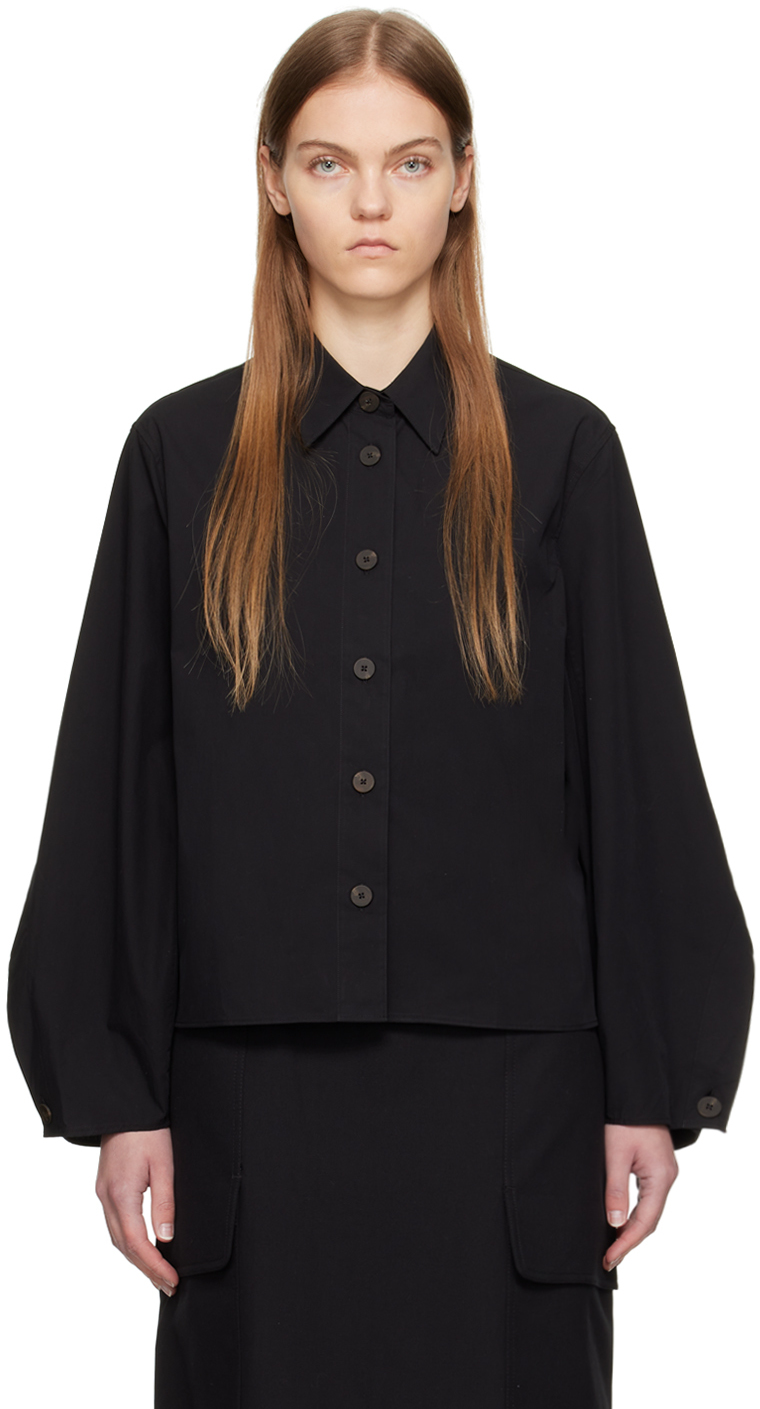 Black Mulder Long Sleeve Shirt by Studio Nicholson on Sale