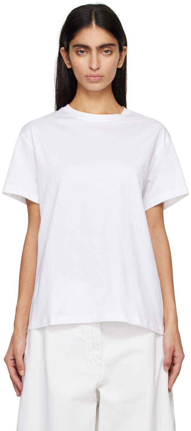 Studio Nicholson White Marine T-shirt In Optic White