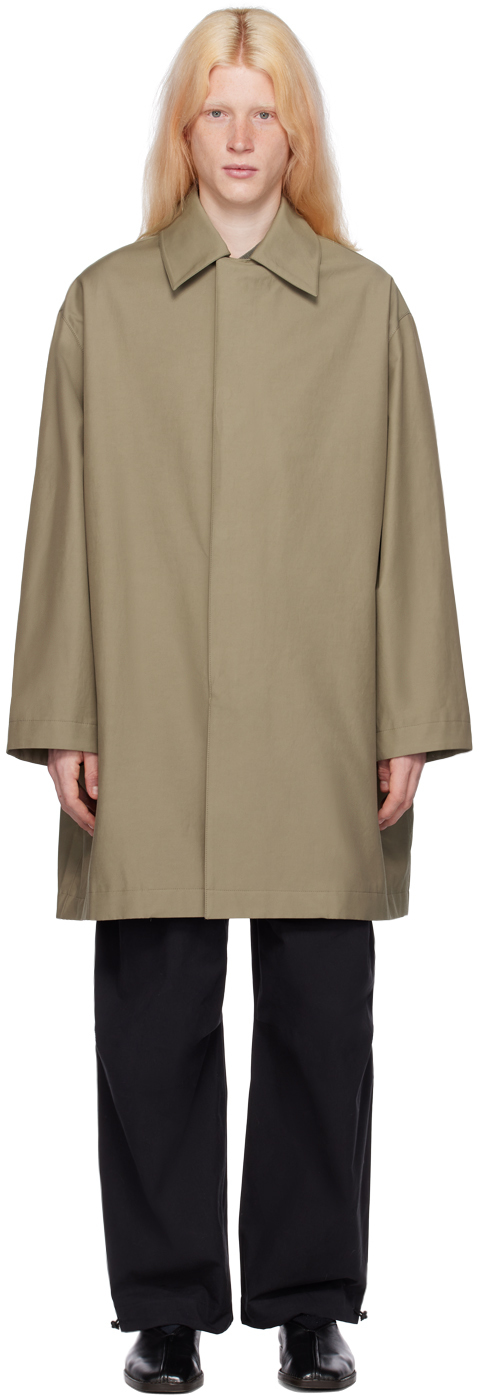 Studio Nicholson Chassis Cotton-blend Overcoat In Lichen