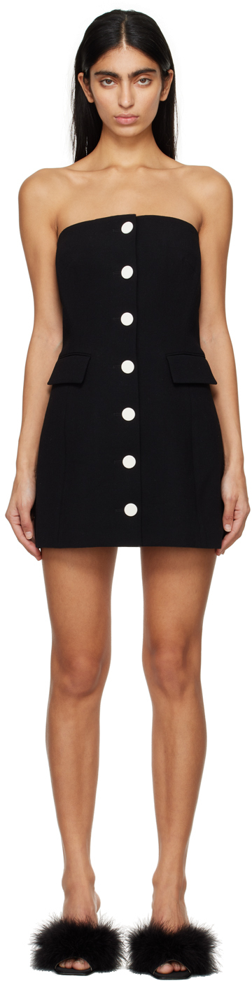 Black button 2024 mini dress