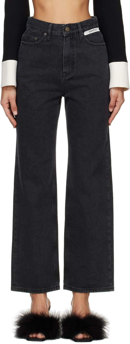 【関税込み】KIMHEEKIM ブラック Label ジーンズ KIMHEKIM】送料/関税込み Label Wide Denim (Black)
