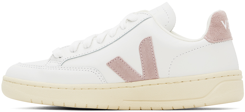 Veja Recife Logo Leather Sneaker In Extra White/babe