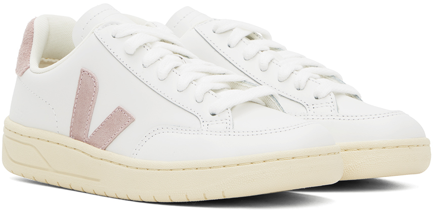 Veja Recife Logo Leather Sneaker In Extra White/babe