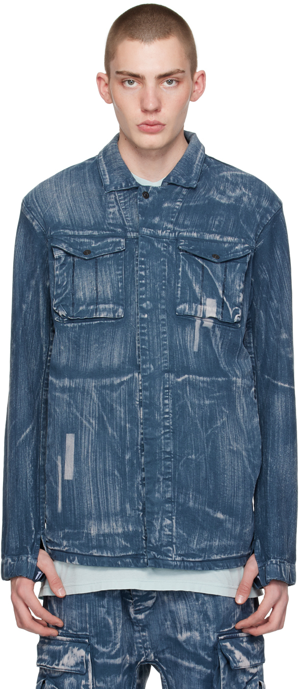 Shop 11 By Boris Bidjan Saberi Blue S1b Denim Jacket In Ultramar