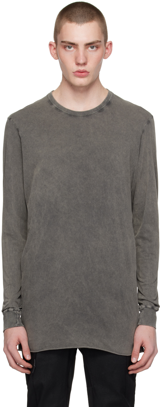 Shop 11 By Boris Bidjan Saberi Gray Ls1b Long Sleeve T-shirt In Acid Grey