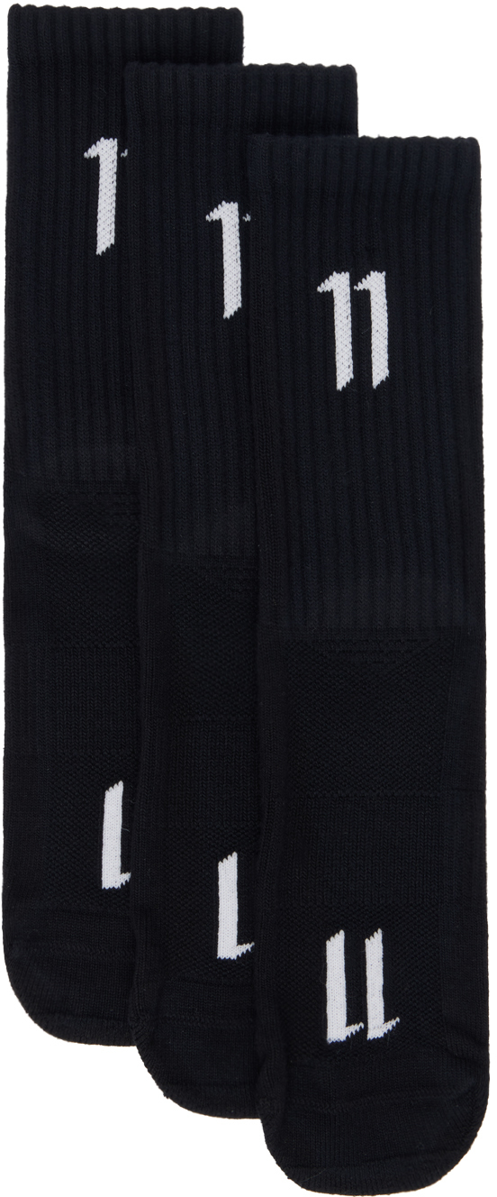 Three-Pack Black Socks
