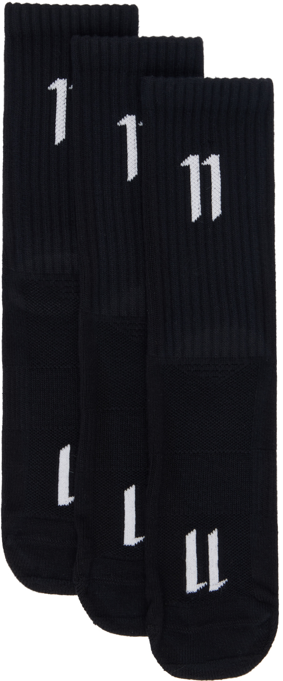 Shop 11 By Boris Bidjan Saberi Three-pack Black Socks