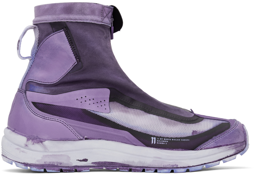 Purple Salomon Edition Bamba 2 High Sneakers by 11 by Boris Bidjan Saberi  on Sale