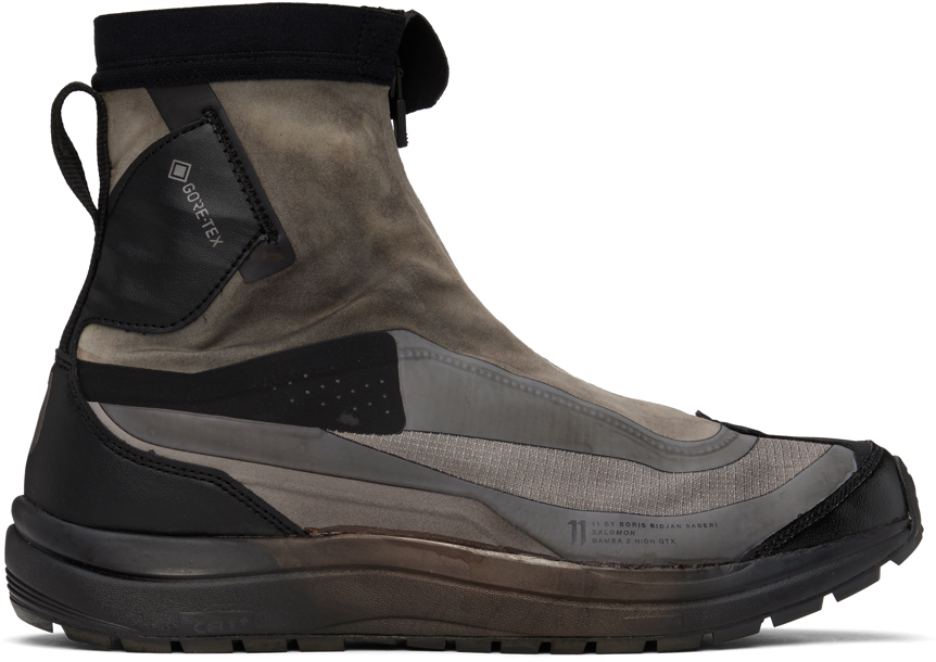 Gray Salomon Edition Bamba 2 High GTX Sneakers by 11 by Boris Bidjan ...