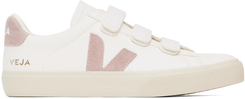 Veja White & Pink Recife Chromefree Leather Sneakers In Extra-white_babe
