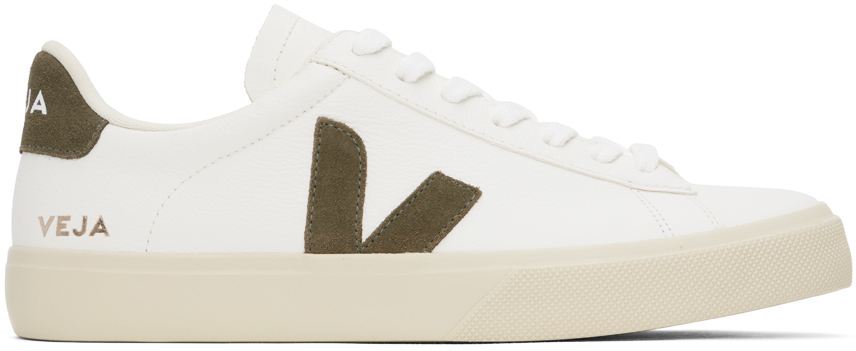 White & Brown Campo Leather Sneakers