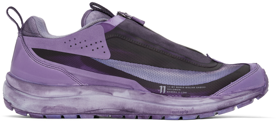 Shop 11 By Boris Bidjan Saberi Purple Salomon Edition Bamba 2 Low V2 Sneakers In Murex Purple