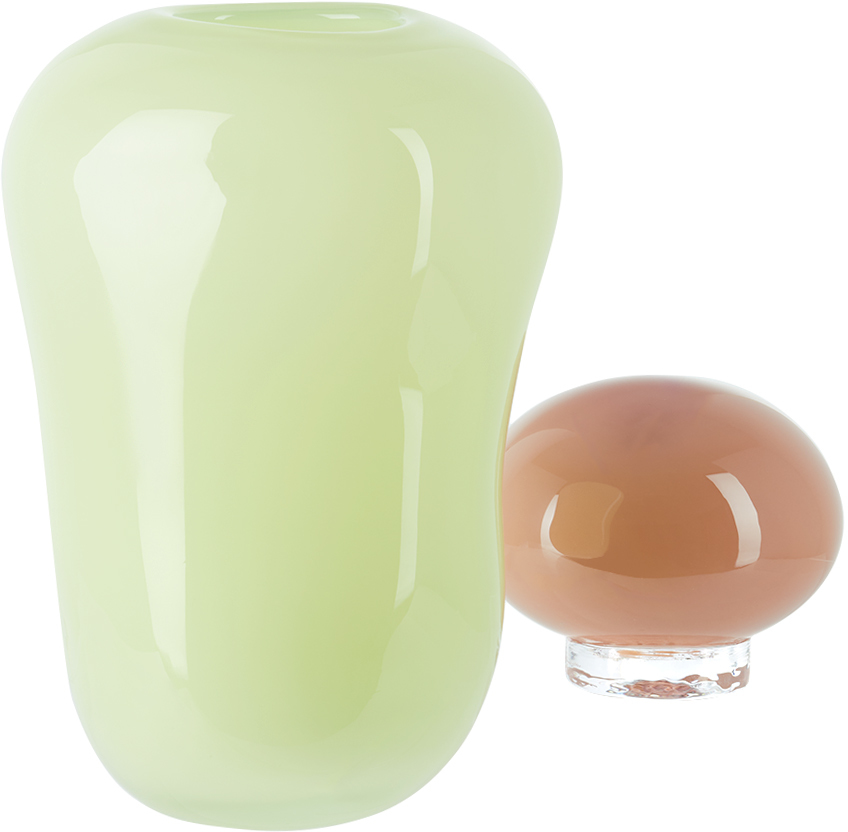 Helle Mardahl Pink & Yellow Bon Bon Medi Vase In Rhubarb & Pear