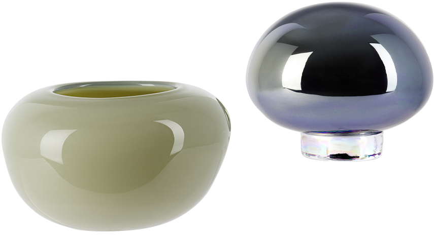 Helle Mardahl Silver & Green Bon Bon Bonbonniere Dish In Licorice & Champagne
