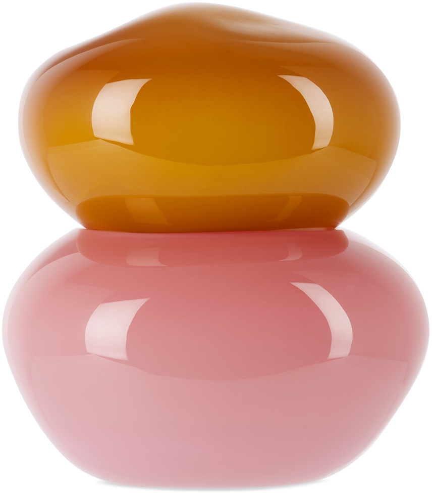 Helle Mardahl Orange & Pink Bon Bon Bonbonniere Dish In Honey & Pink
