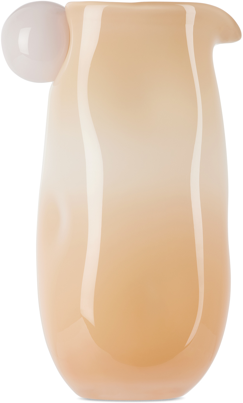 Helle Mardahl Off-white & Orange 'jug Massive With A Twist' Pitcher In Cream & Creamy Melon