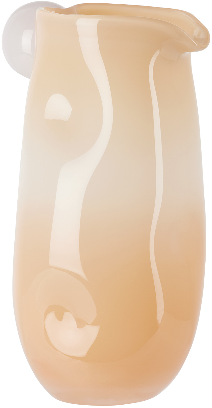 Helle Mardahl Off-white & Orange 'jug Massive With A Twist' Pitcher In Cream & Creamy Melon