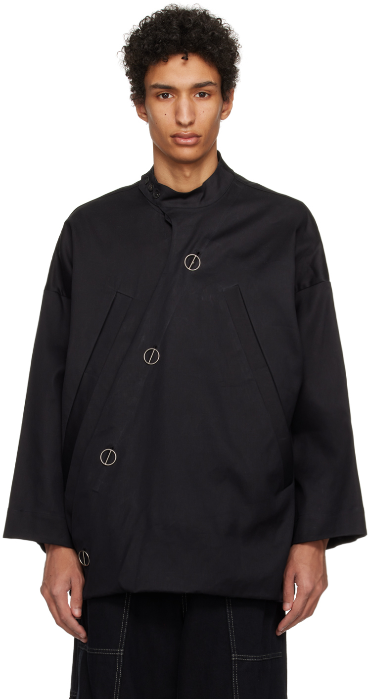 T/sehne Black Asymmetric Jacket