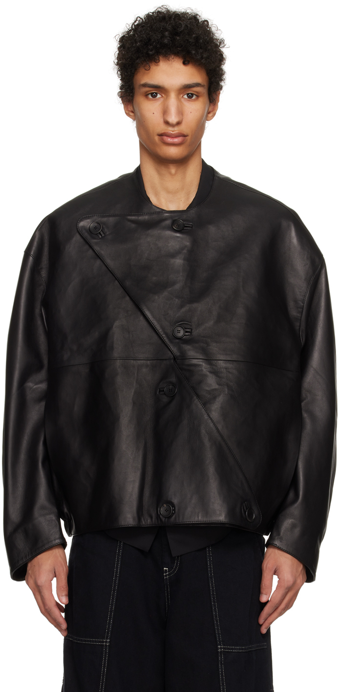 Shop T/sehne Black Lock Leather Jacket