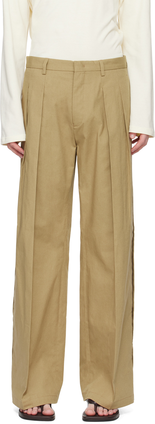 Shop T/sehne Ssense Exclusive Beige Tailored Trousers