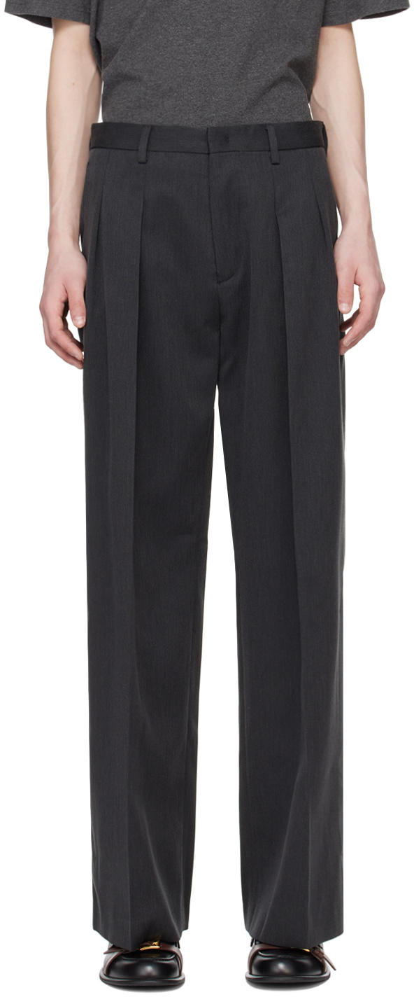 Shop T/sehne Ssense Exclusive Gray Tailored Trousers In Anthracite