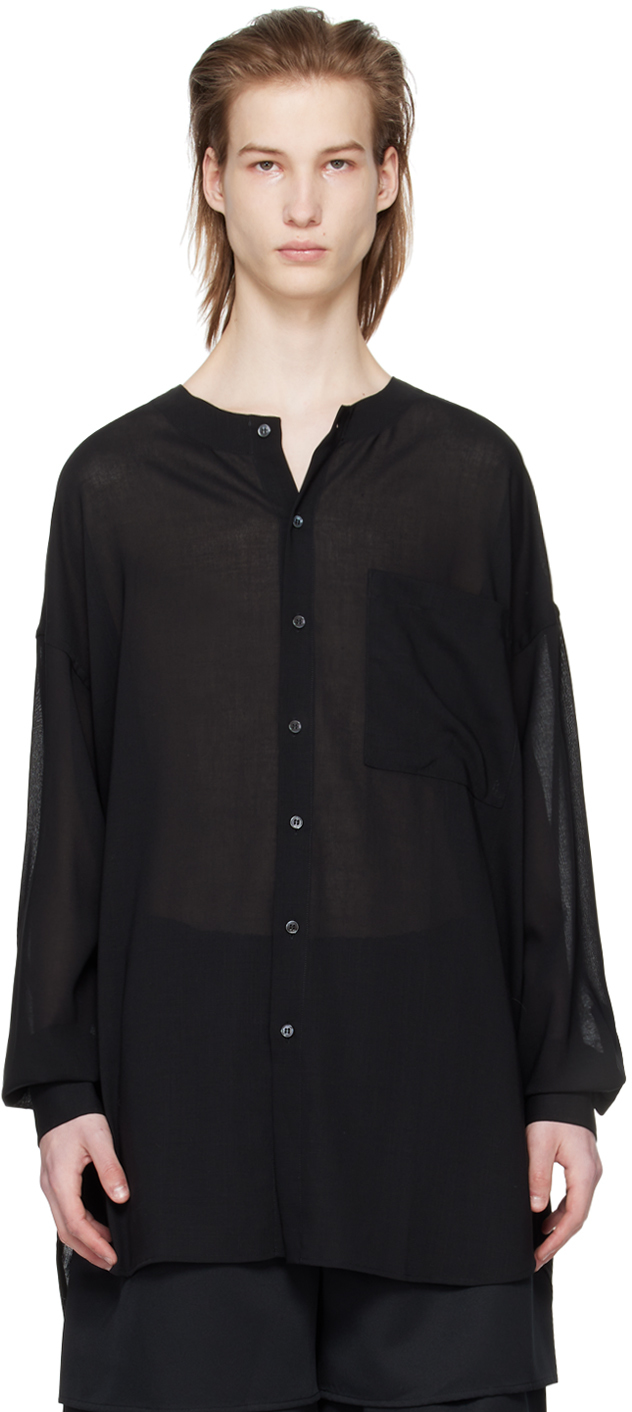 T/SEHNE: Black Oversized Shirt | SSENSE