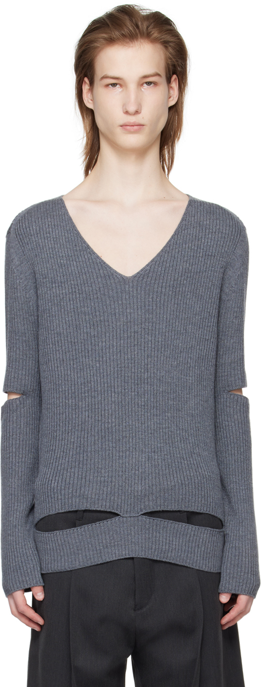 Shop T/sehne Ssense Exclusive Gray Sweater In Grey
