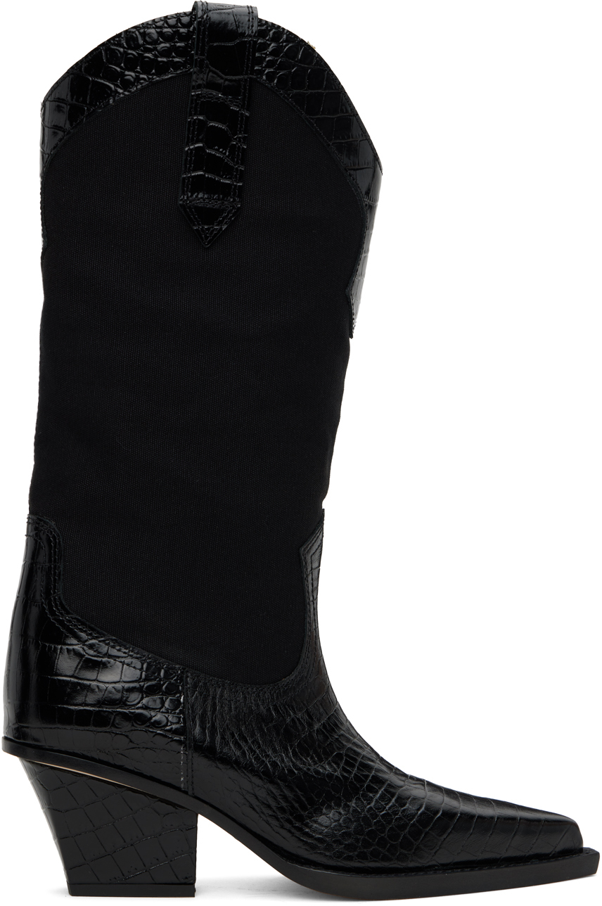 Shop Paris Texas Black Rosario Boots In Carbone-black