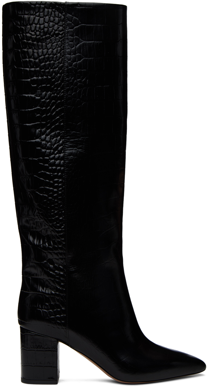 Shop Paris Texas Black Anja 70 Tall Boots In Carbone