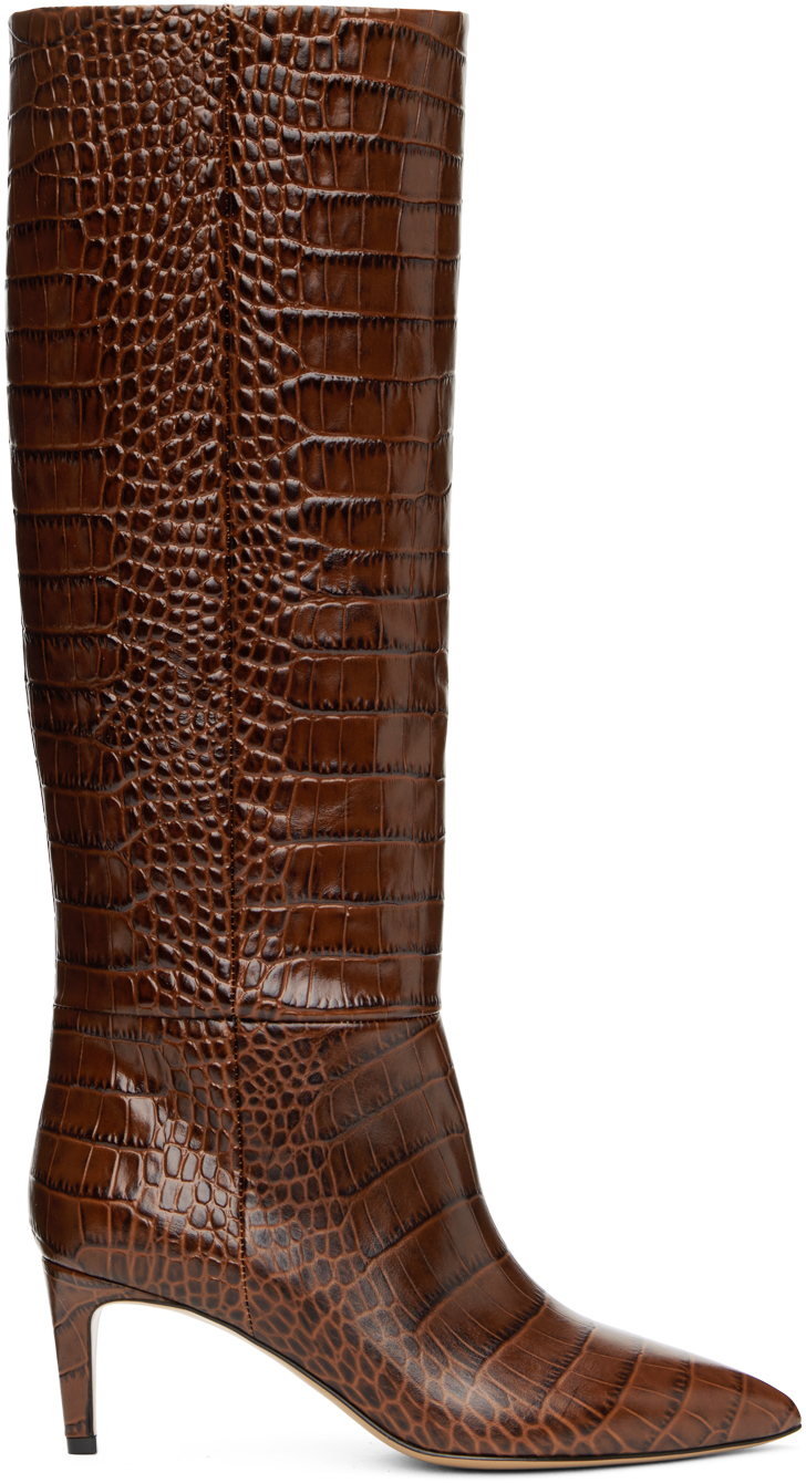 Paris Texas Brown Stiletto 60 Tall Boots In Cioccolato
