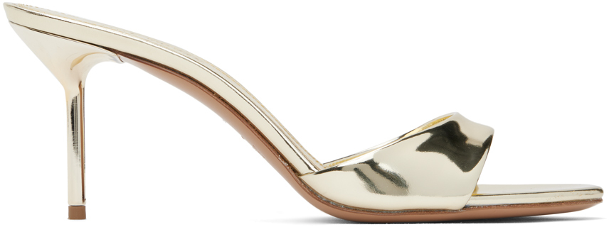 Paris Texas Lidia 70mm Leather Mules In Gold