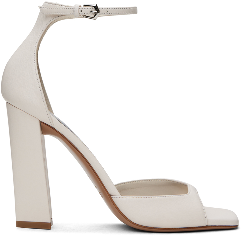 Paris Texas White Grace Heeled Sandals In Milk