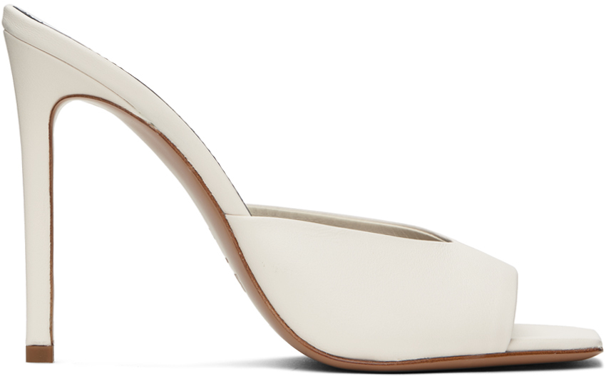 Paris Texas White Stiletto Heeled Sandals In Milk