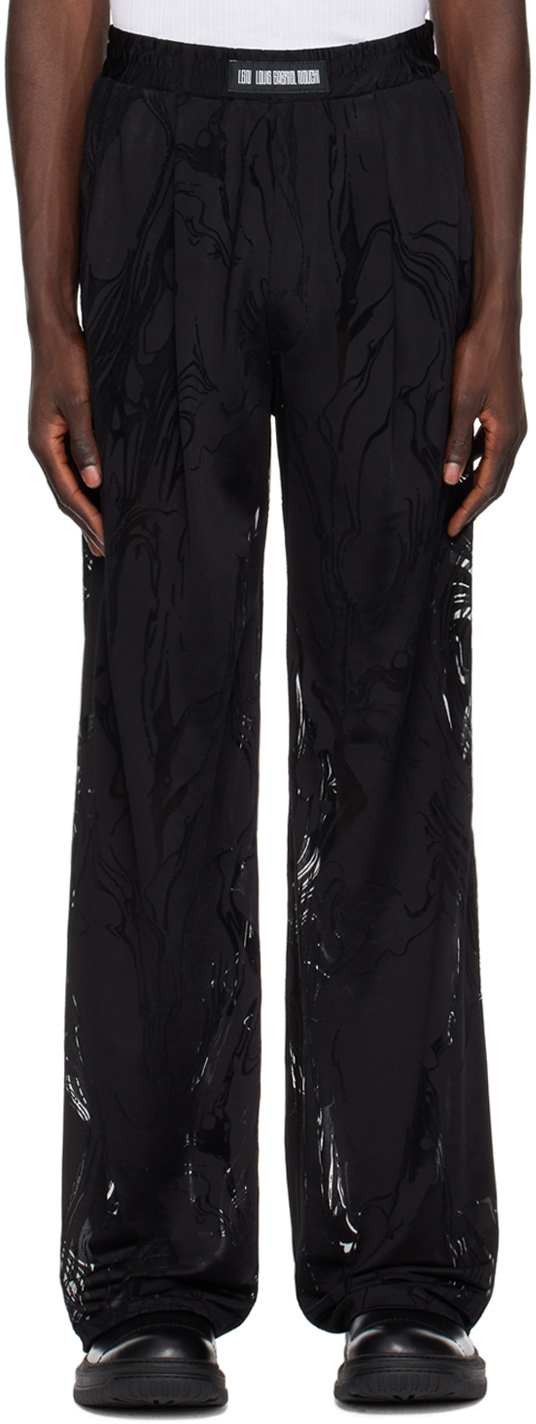 Black Marbled Trousers