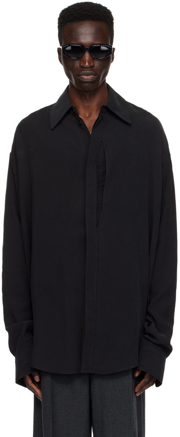 Shop Lgn Louis Gabriel Nouchi Black Cutout Shirt In Black 001