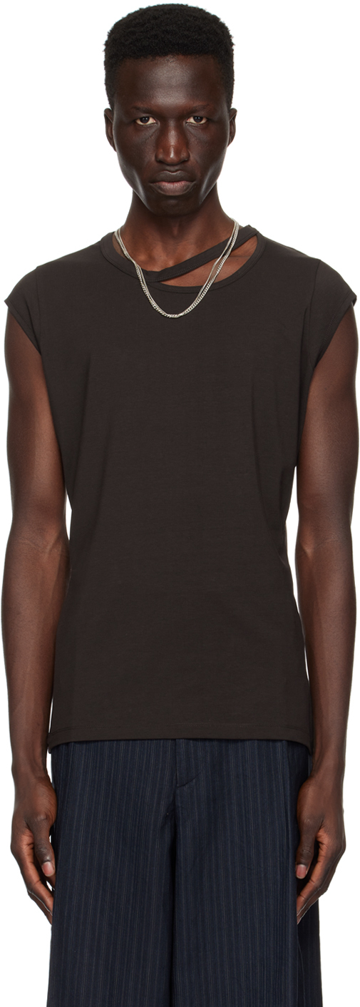 Shop Lgn Louis Gabriel Nouchi Brown Cutout T-shirt In Expresso 027