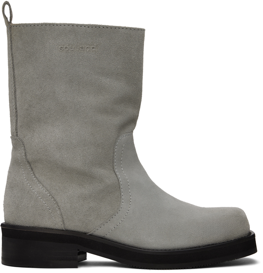 Shop Soulland Gray Delaware Suede Boots In Grey