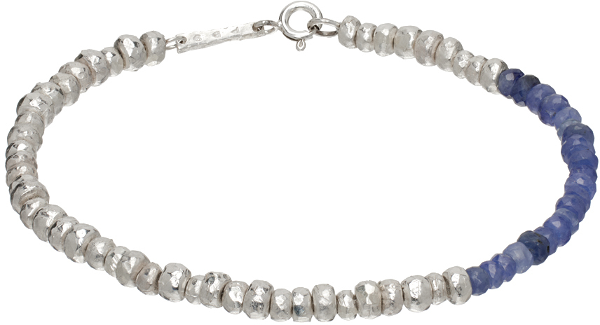 Pearls Before Swine Silver & Blue Zea Bracelet In .925 Silver / Raw Sa
