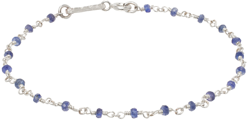 Pearls Before Swine Silver & Blue Taeus Bracelet In .925 Silver / Raw Sa
