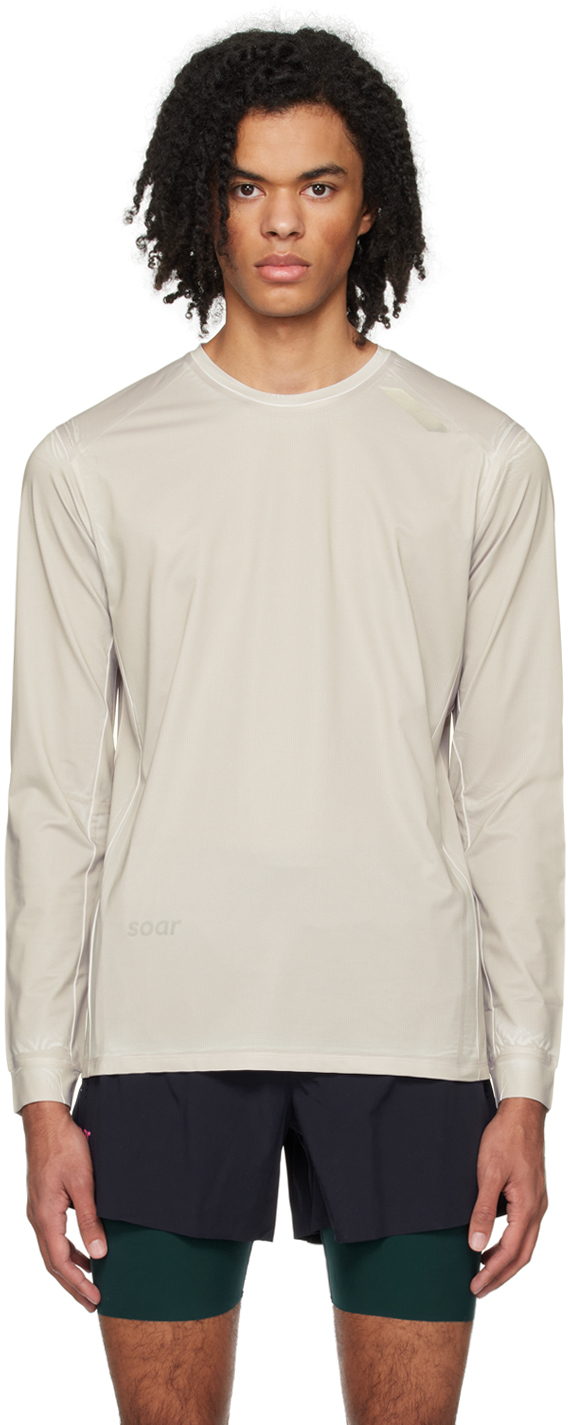 Gray Printed Long Sleeve T-Shirt