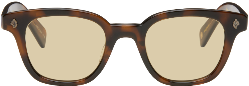 Shop Garrett Leight Brown Naples Sunglasses In Spbrnsh/pmp Spotted