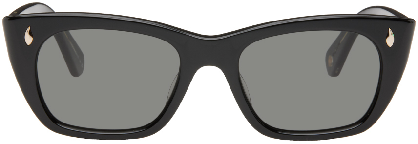 Garrett Leight Black Webster Sunglasses In Bk/g15 Black