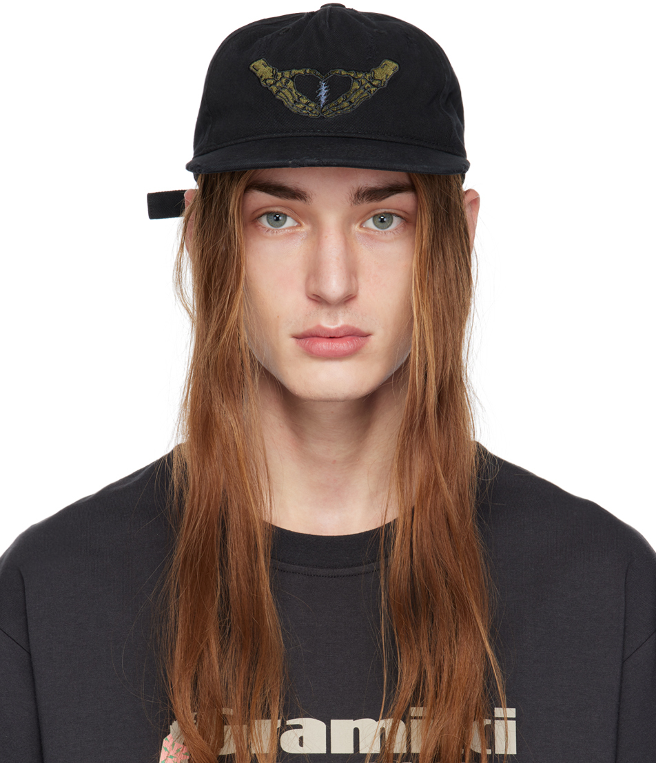 thisisneverthat: Black Heart Skeleton Hands Cap | SSENSE