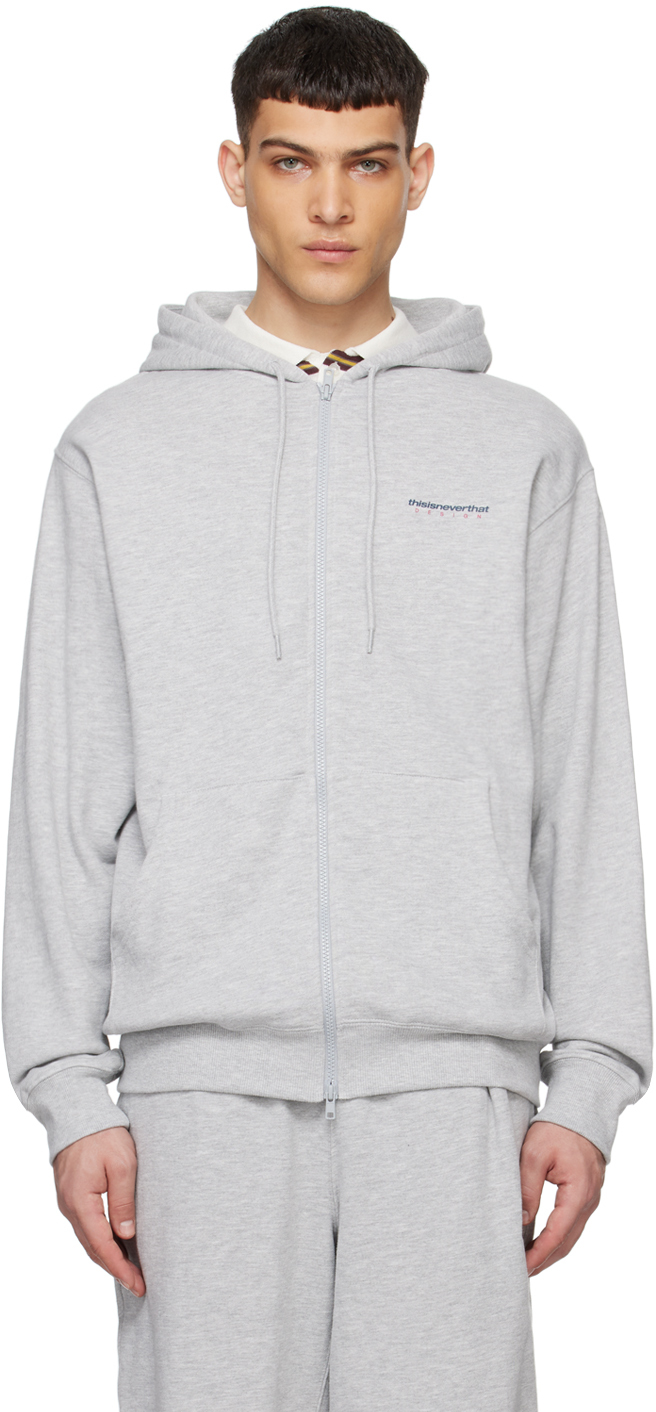 Shop Thisisneverthat Gray Dsn Hoodie In Heather Grey