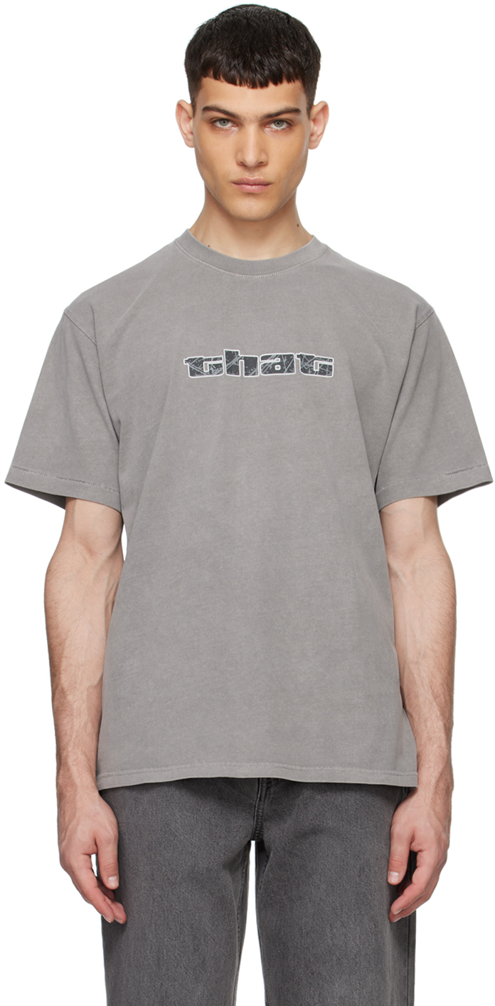 Shop Thisisneverthat Gray Big Initial T-shirt In Dark Grey