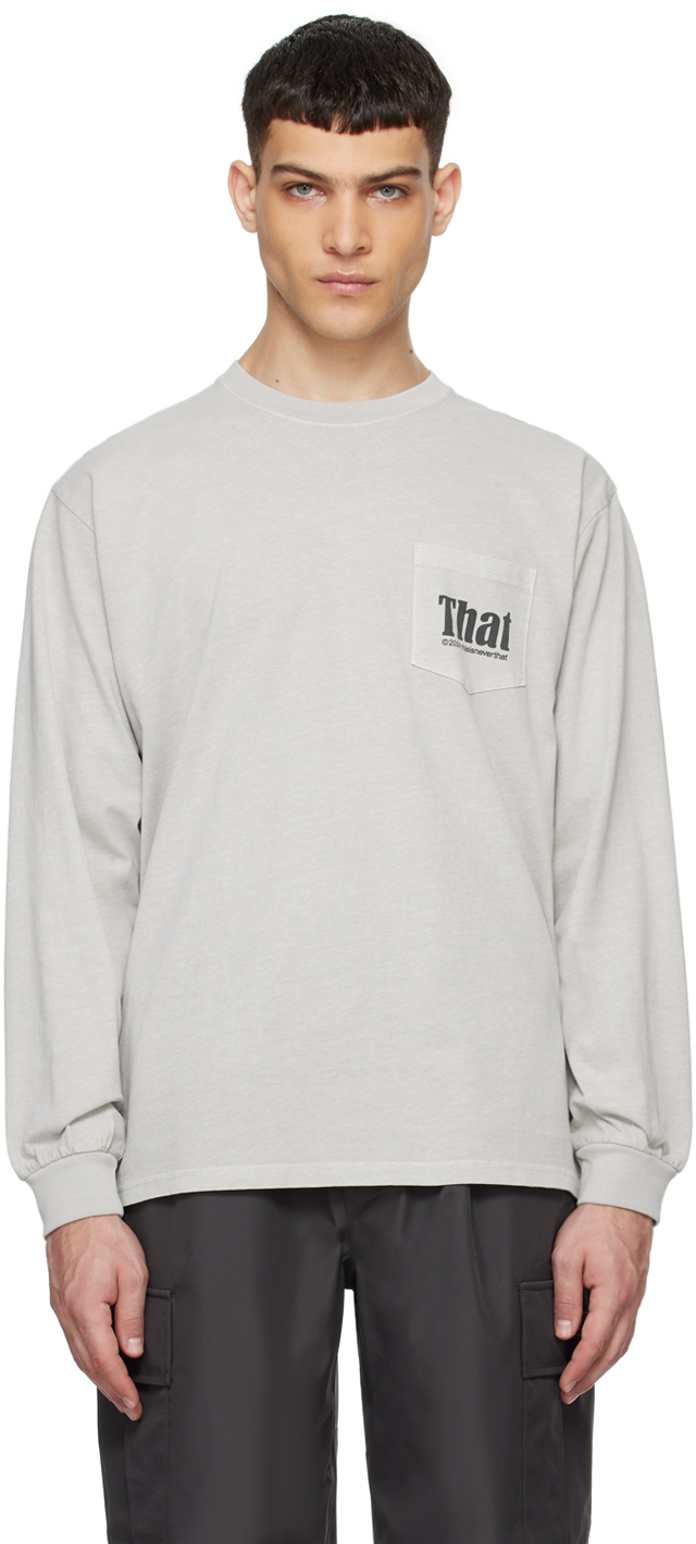 Shop Thisisneverthat Gray That Pocket Long Sleeve T-shirt In Grey