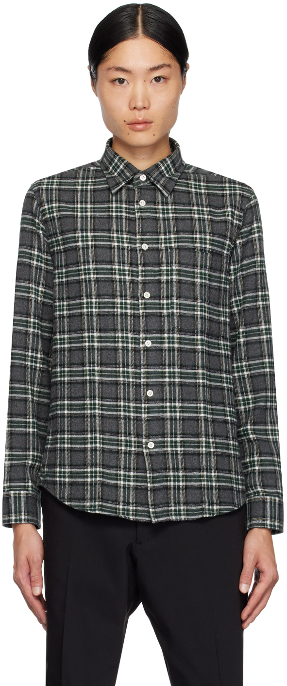 Shop Nn07 Gray & Green New Arne 5166 Shirt In Sable Check