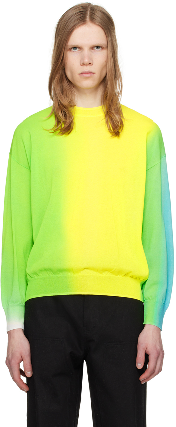 Zankov Yellow & Green Gradient Sweater In Electric Yellow